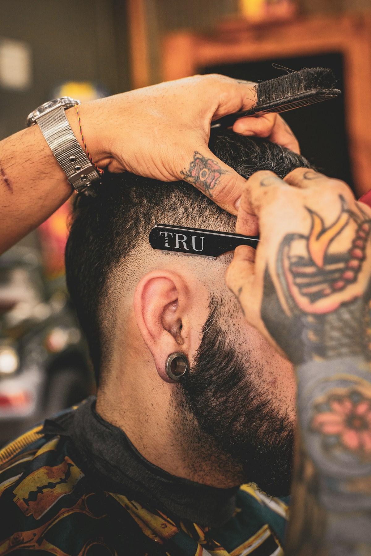 Barber at work